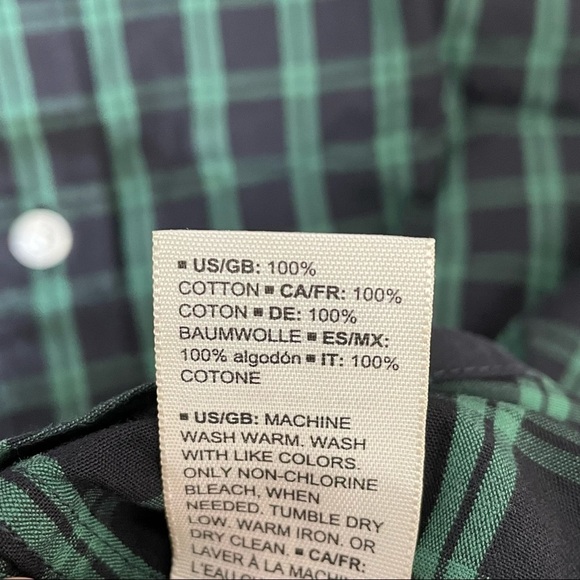 Good Threads green and black plaid button down NWOT XS - Picture 6 of 6